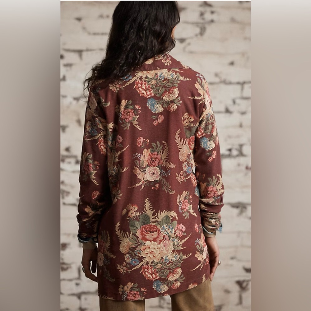 Floral Linen-Cotton Jersey Duster - Picture 5 of 12